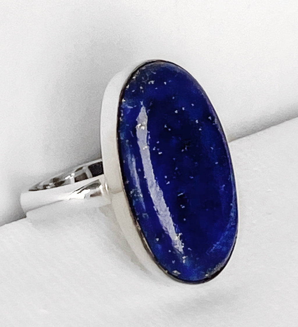 Quantum Reiki Infused Sterling Silver Lapis Lazuli Size 7.5