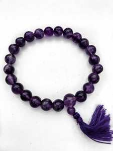 Quantum Reiki Infused Amethyst Energy Bracelet With Tassel