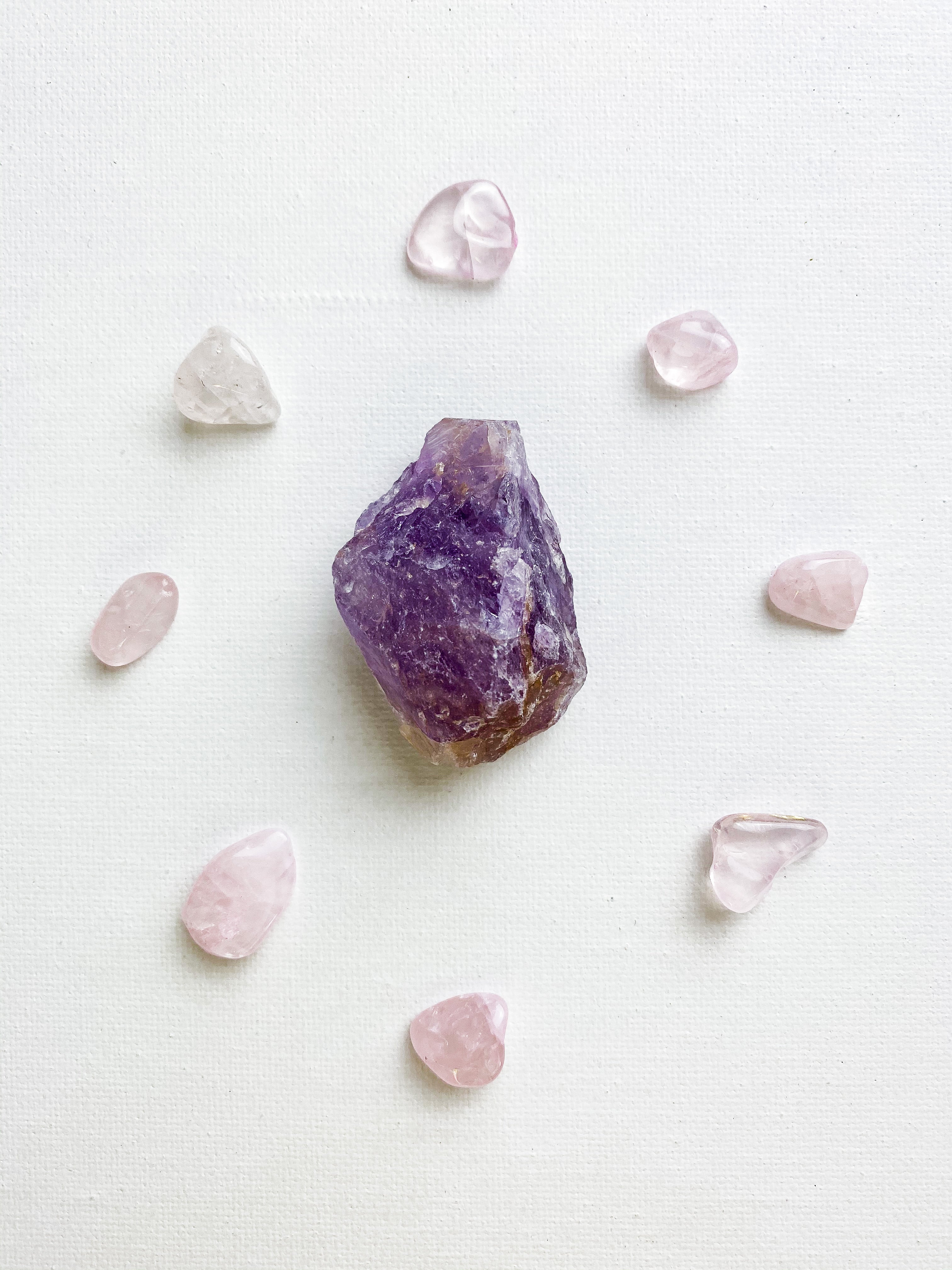 Rose Quartz, Amethyst Combination..